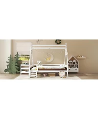 Streamdale Furniture Full House Platform Bed with Stairs