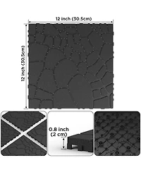 Streamdale Furniture 12inch Stone Texture Interlocking Patio Deck Tiles