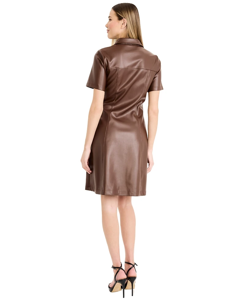 Maggy London Women's Short-Sleeve V-Neck Mini Dress