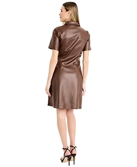 Maggy London Women's Short-Sleeve V-Neck Mini Dress
