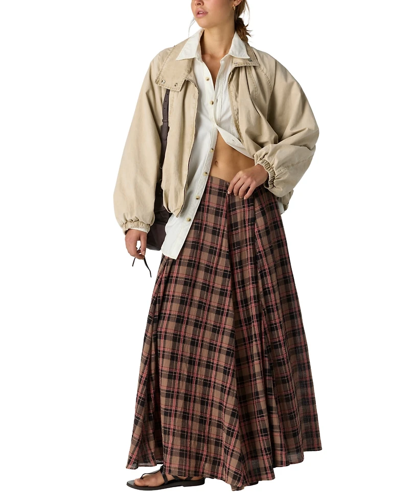 Free People Women's A-Line Pleated Maxi Skirt