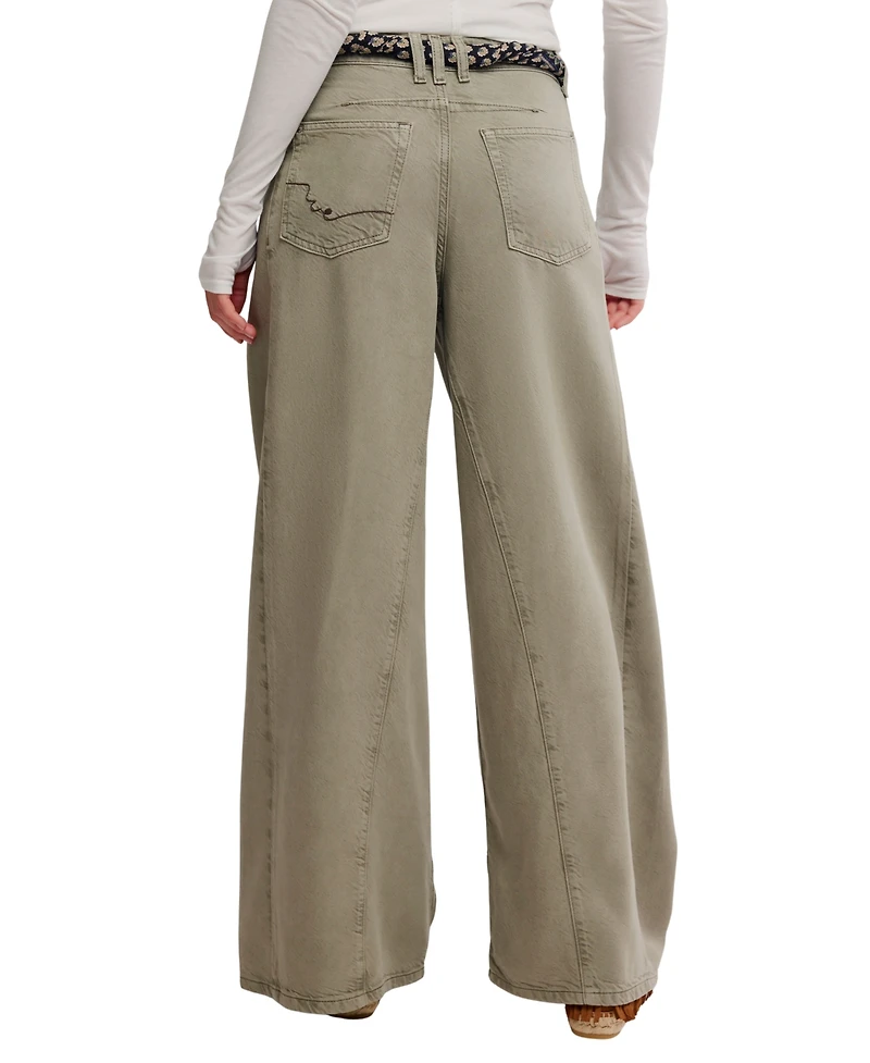 Free People Women's Haven Mid-Rise Button-Zip Fly Jeans