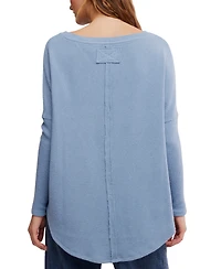 Free People Women's Latte Blues Thermal Long Sleeve Top