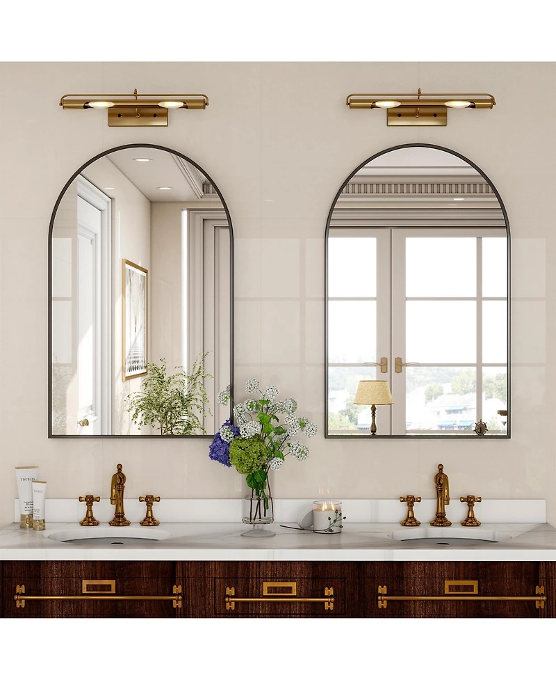 Koonmi Arched Bathroom Mirror, Aluminum Alloy Frame