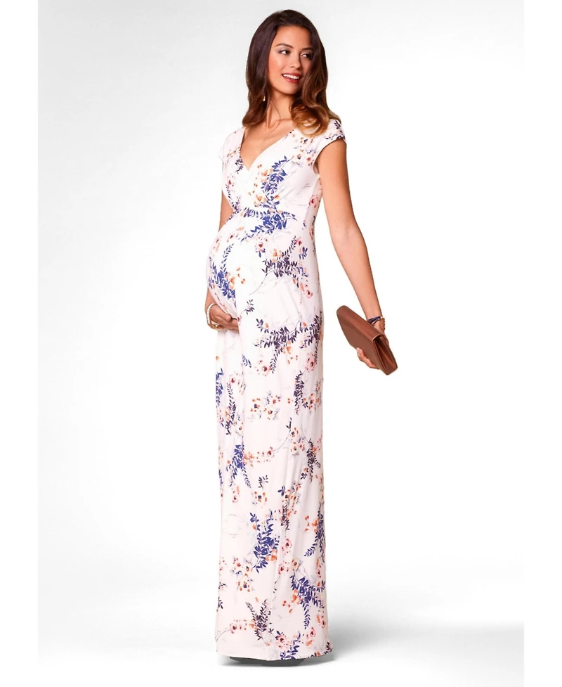 Tiffany Rose Maternity Alana Maxi Floral-Print V-Neck Empire-Waist Dress