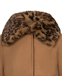 S Rothschild & Co Girls' 7-16 Long-Sleeve Bow Coat With Fur Collar
