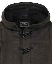 S Rothschild Boys' 17-18 Long-Sleeve Iconic Toggle Coat With Plaid Scarf