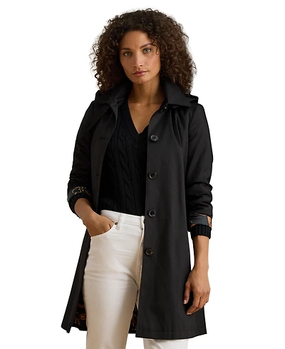 Lauren Ralph Women's Hooded A-Line Raincoat