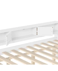Streamdale Furniture Wood Daybed with Trundle, Storage, Shelves and Desk