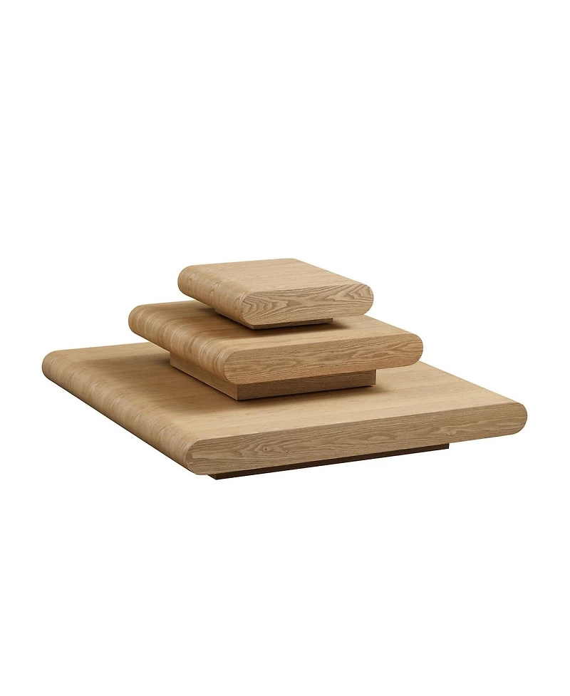Streamdale Furniture Modular Stacking Coffee Table - Wood Look, No Assembly