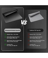Aofar Pu Rubber Yoga Mat Non Slip Workout Pad 72" x 27