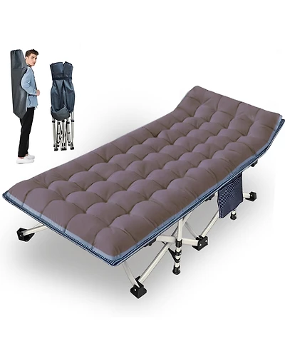 Aofar Camping Folding Bed With Mattress Carry Bag