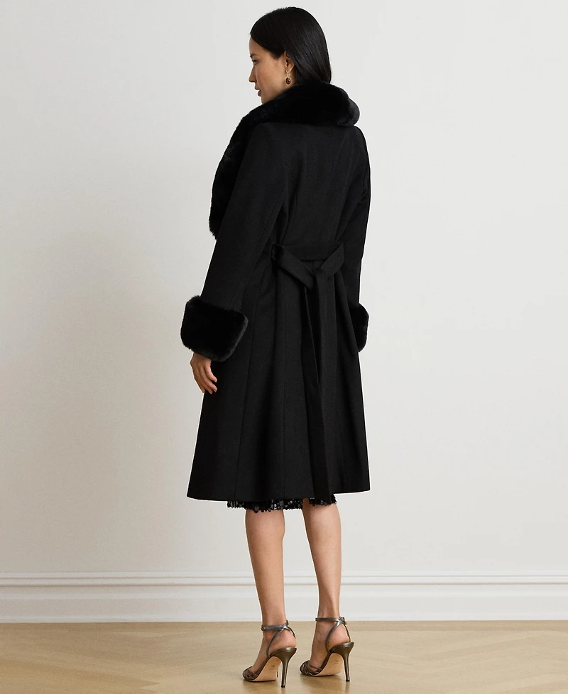 Lauren Ralph Women's Wool-Blend Wrap Coat