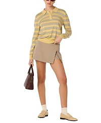 Astr the Label Women's Ribbed Polo Collared Sweater