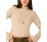 Astr the Label Women's Mock Neck Long-Sleeve Sweater