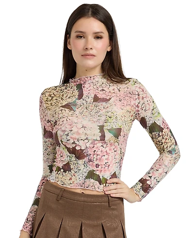 En Saison Women's Long-Sleeve Mock Neck Top