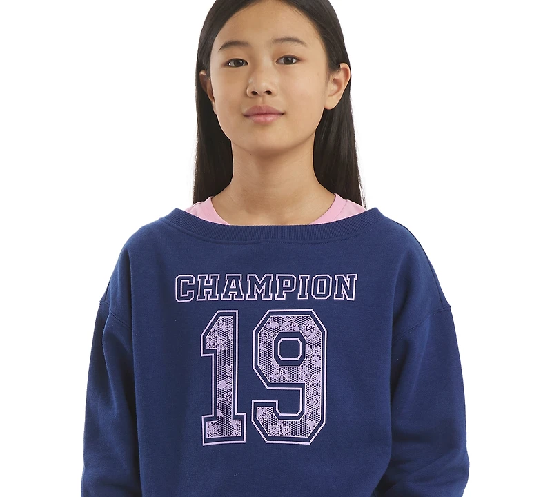 Champion Girls' 7-16 Long-Sleeve Graphic Sweatshirt