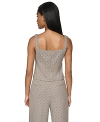 Dkny Women's Front-Button Flocked Vest Top