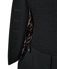 Dkny Women's Cropped Collarless Button-Front Jacket