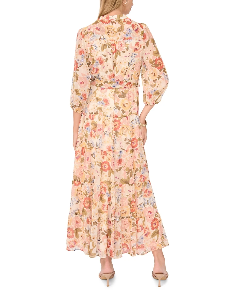 Vince Camuto Women's Long-Sleeve V-Neck Dress