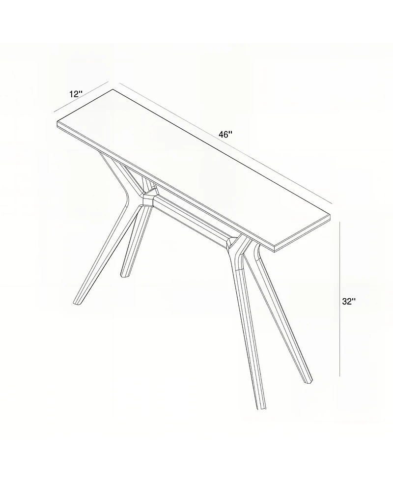 Sunset Living Furniture Cross Leg Console Table (45.5in / 1160mm), Wirebrush