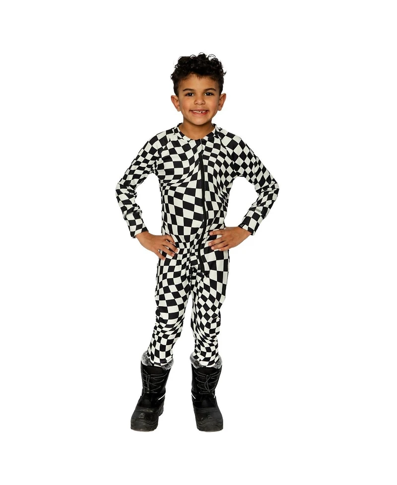 Deux par Baby Boy ( 6M to 24M )One Piece Thermal Underwear Checkered Print