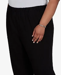 Alfred Dunner Plus Travel Advisory Crinkle Texture Ankle Pants