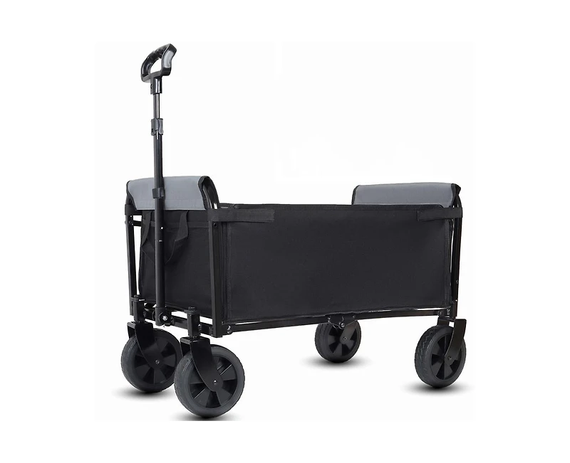 sumyeg 3-in-1 Foldable Utility Wagon, 220LBS Heavy Duty Collapsible Cart with Detachable All-Terrain Wheels