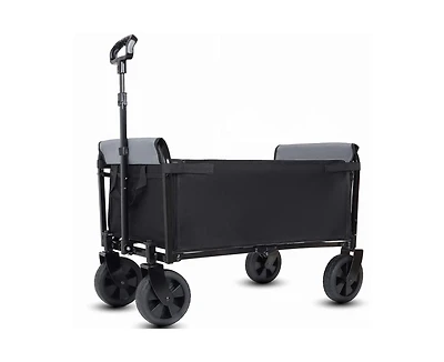 sumyeg 3-in-1 Foldable Utility Wagon, 220LBS Heavy Duty Collapsible Cart with Detachable All-Terrain Wheels
