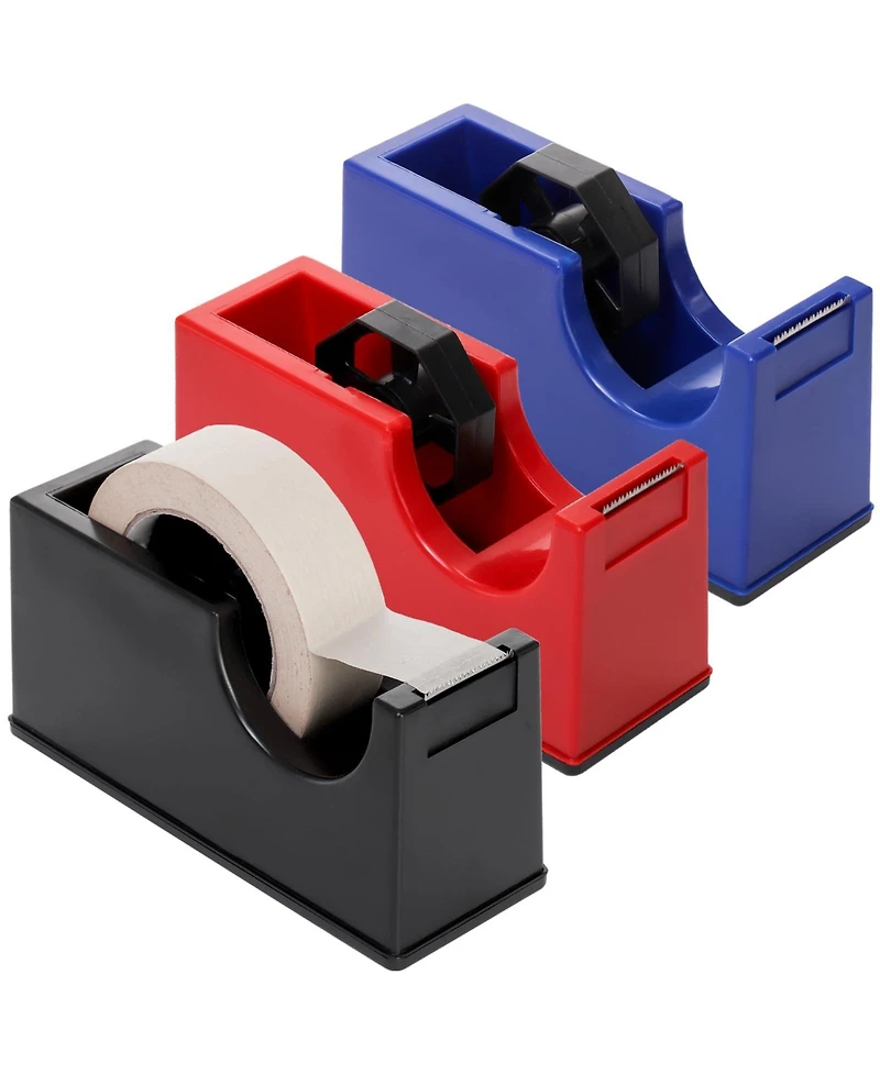 Danrong 3 Pack Desktop Tape Dispenser Weighted Non Skid Base For Office Home School