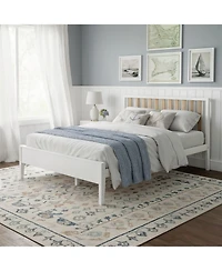 Sunset Living Furniture Scandinavian Queen-Size Bed with Slatted Headboard