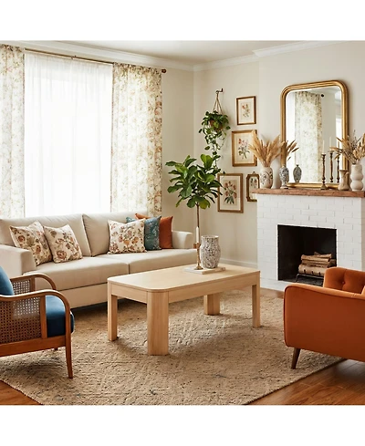 Sunset Living Furniture Modern Rounded Rectangular Coffee Table