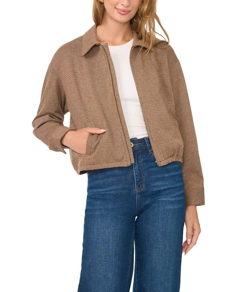 Vince Camuto Women's Collared Bubble-Hem Bomber Jacket