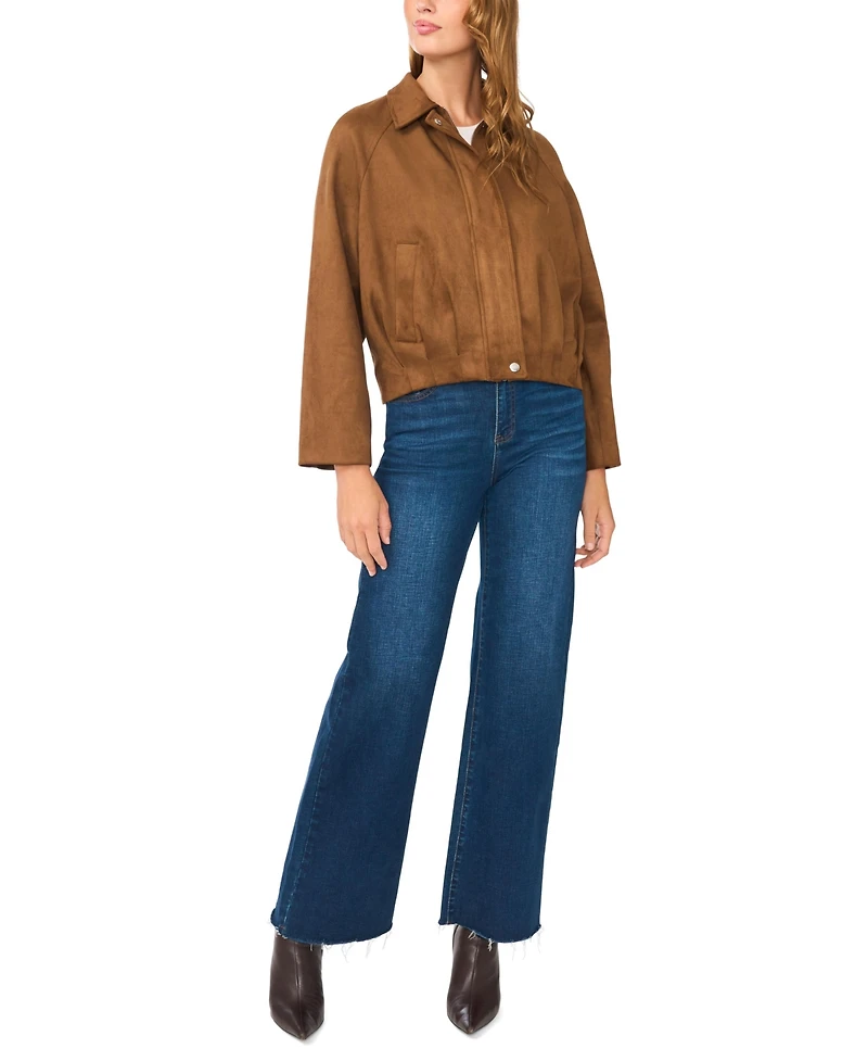 Vince Camuto Women's Raglan-Sleeve Collared Bomber Jacket