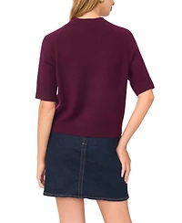 Vince Camuto Women's Cozy Mock Neck Short-Sleeve Sweater