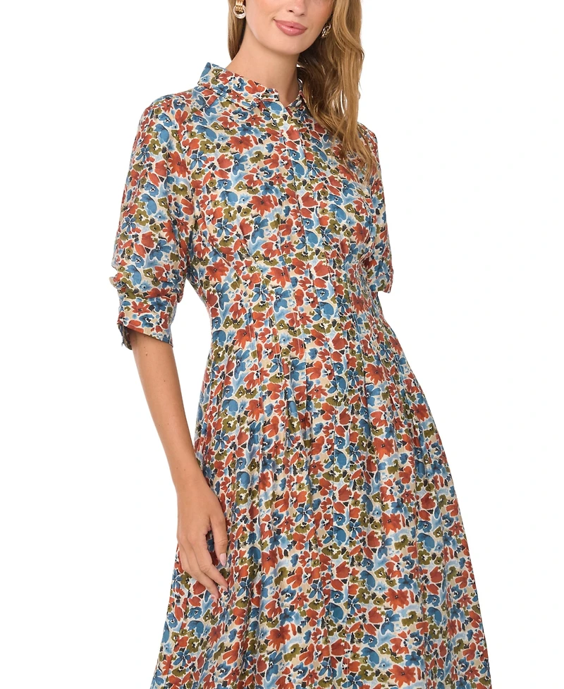 Vince Camuto Women's Button-Front Collared Shirt Dress