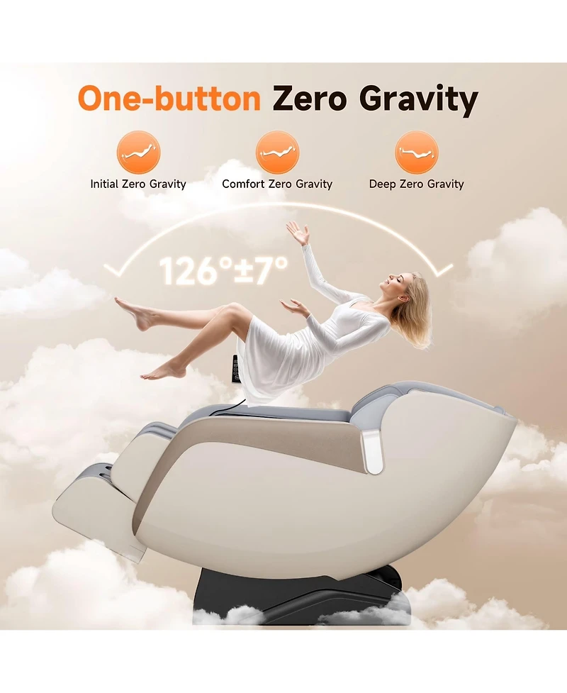 Fed Fitness 4D Massage Chair with Zero Gravity, Heat Therapy, Foot Massage, Airbags, Kneading, Bluetooth & Lcd Touch Control