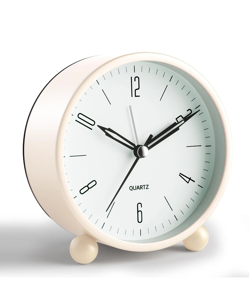 Jall 4 Inch Analog Alarm Clock Silent Sweep Hand Night Light Loud 1x Aa Battery Old Fashioned Decor Great Gift