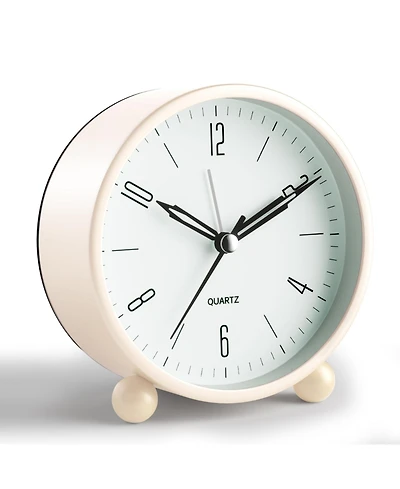 Jall 4 Inch Analog Alarm Clock Silent Sweep Hand Night Light Loud 1x Aa Battery Old Fashioned Decor Great Gift