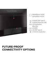 ViewSonic VP2468a_H2 24" Full Hd Ips Pantone Validated Usb-c Docking Computer Monitor, 2-Pack