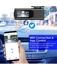 Neewer 2K Dash Cam with WiFi App Control, Night Vision, Loop Recording, 32G Card