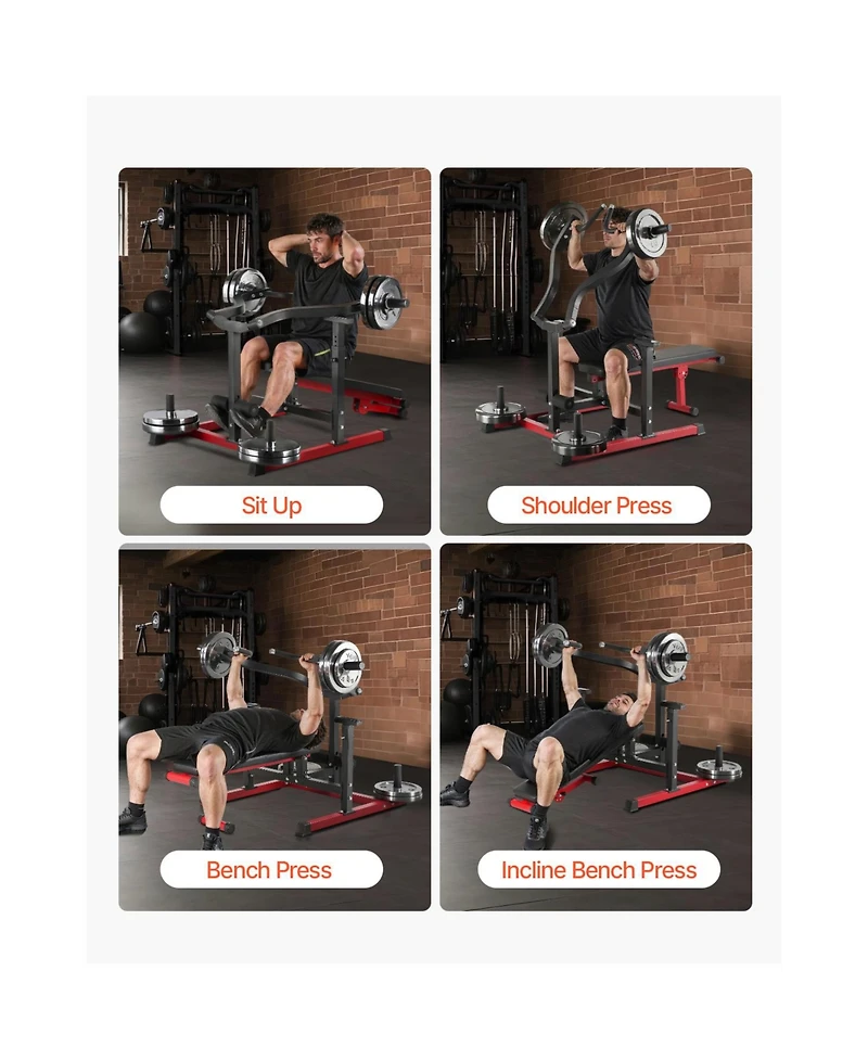 Vevor 450 Lbs Chest Press Machine Adjustable Bench Press Flat Incline Bench Home Gym