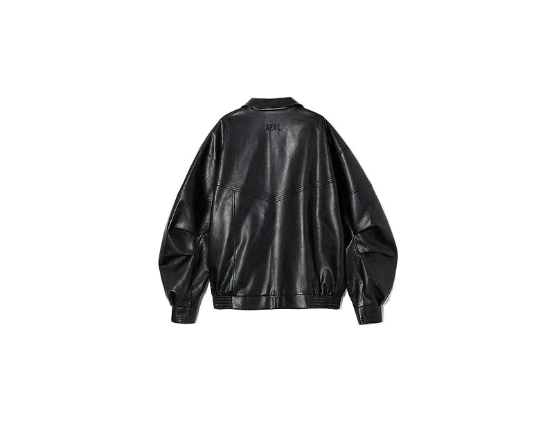 Aelfric Eden Women's Zip Up Ruched Leather Jacket