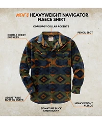 Legendary Whitetails Men's Heavyweight Navigator Fleece Long Sleeve Button Up Shirt