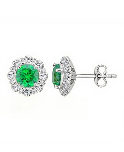 Macy's Green Classic Halo Stud Earrings