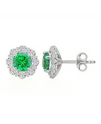 Macy's Green Classic Halo Stud Earrings