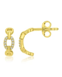 Macy's 14k Gold-Plated Oval Drop J Hoop Earrings