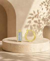 Macy's 14k Gold-Plated Casual Baguette Hoop Earrings