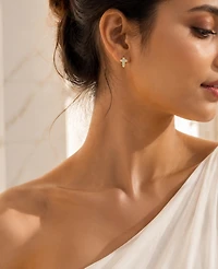Macy's Cross Crystal Stud Earrings