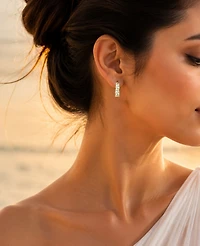 Macy's 14k Gold-Plated Medium Crystal Hoop Earrings